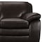 Armen Living Zanna Contemporary Sofa in Genuine Dark Brown Leather with Brown Wood Legs LCZA3BR - alternate 2